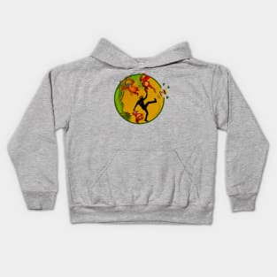 Love Orangutans Forest Jungle & Animals Protection | Palm Tree & Cartoon 80s | Stop Eat Chocolate spread kick it | Green & Gold colors Kids Hoodie